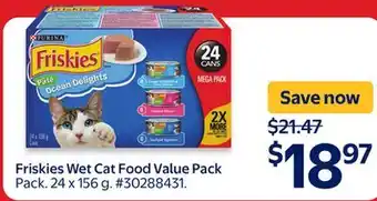 Walmart Friskies Wet Cat Food Value Pack offer