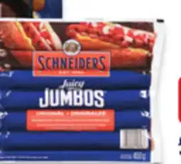 Walmart Schneiders Juicy Jumbos or Classic Recipe Smoked Sausages offer