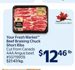 Walmart Your Fresh Market Beef Braising Chuck Short Ribs offer