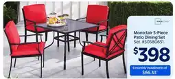 Walmart Montclair 5-Piece Patio Dining Set offer