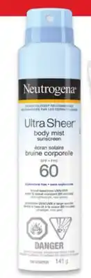 Walmart Neutrogena Ultra Sheer Sunscreen SPF 60 offer