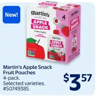 Walmart Martin's Apple Snack Fruit Pouches offer