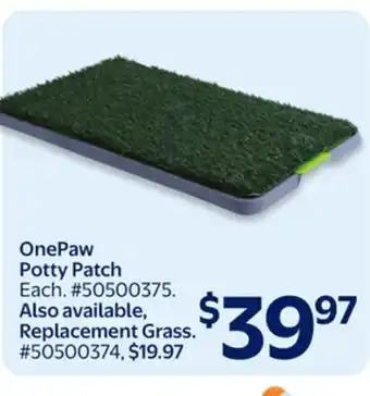 Walmart OnePaw Potty Patch offer