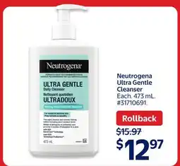 Walmart Neutrogena Ultra Gentle Cleanser offer