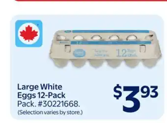 Walmart Large White Eggs 12-Pack offer