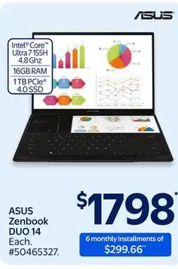 Walmart ASUS Zenbook DUO 14 offer