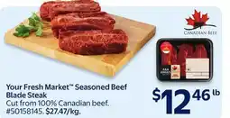 Walmart Your Fresh Market Seasoned Beef Blade Steak offer
