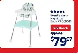 Walmart Evenflo 4-in-1 High Chair offer