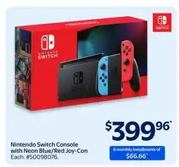 Walmart Nintendo Switch Console with Neon Blue/Red Joy-Con offer