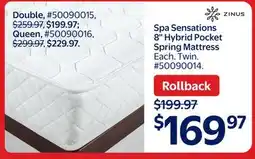Walmart Spa Sensations 8 Hybrid Pocket Spring Mattress offer