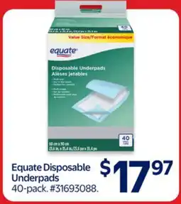 Walmart Equate Disposable Underpads offer