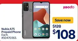 Walmart Nubia A75 Prepaid Phone offer