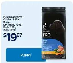 Walmart Pure Balance Pro+ Chicken & Rice Recipe Dry Puppy Food offer
