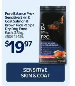 Walmart Pure Balance Pro+ Sensitive Skin & Coat Salmon & Brown Rice Recipe Dry Dog Food offer