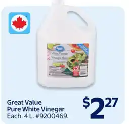 Walmart Great Value Pure White Vinegar offer