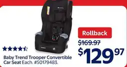 Walmart Baby Trend Trooper Convertible Car Seat offer