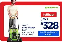 Walmart 24V13 Lawn Mower offer