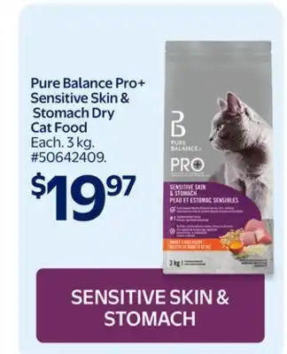 Walmart Pure Balance Pro+ Sensitive Skin & Stomach Dry Cat Food offer