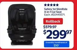 Walmart Safety 1st SlimRide 4-in-1 Car Set offer