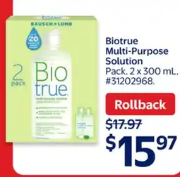 Walmart Biotrue Multi-Purpose Solution offer