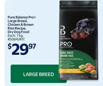 Walmart Pure Balance Pro+ Large Breed, Chicken & Brown Rice Recipe, Dry Dog Food offer