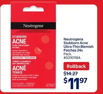 Walmart Neutrogena Stubborn Acne Ultra-Thin Blemish Patches 24s offer