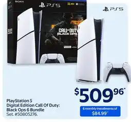 Walmart PlayStation 5 Digital Edition Call Of Duty: Black Ops 6 Bundle offer