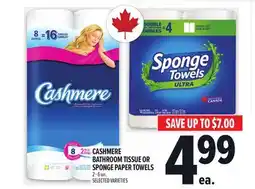 Metro CASHMERE BATHROOM TISSUE OR SPONGE PAPER TOWELS offer