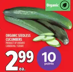 Metro ORGANIC SEEDLESS CUCUMBERS offer