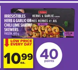 Metro IRRESISTIBLES HERB & GARLIC OR CHILI LIME SHRIMP SKEWERS offer