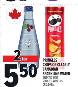 Metro PRINGLES CHIPS OR CLEARLY CANADIAN SPARKLING WATER offer