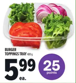 Metro BURGER TOPPINGS TRAY offer