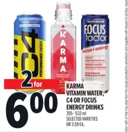 Metro KARMA VITAMIN WATER, C4 OR FOCUS ENERGY DRINKS offer