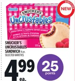 Metro SMUCKER'S UNCRUSTABLES SANDWICH offer
