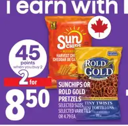 Metro SUNCHIPS OR ROLD GOLD PRETZELS offer