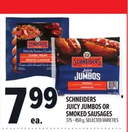 Metro SCHNEIDERS JUICY JUMBOS OR SMOKED SAUSAGES offer