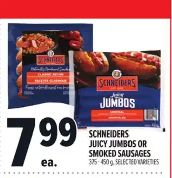 Metro SCHNEIDERS JUICY JUMBOS OR SMOKED SAUSAGES offer