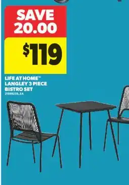 Real Canadian Superstore LIFE AT HOME LANGLEY 3 PIECE BISTRO SET offer