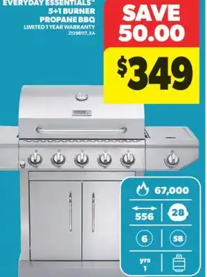 Real Canadian Superstore EVERYDAY ESSENTIALS 5 + 1 BURNER PROPANE BBQ offer