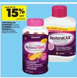 Real Canadian Superstore RESTORALAX POWDERS 119-765 G, GUMMIES 30/90'S OR PACKETS 10'S offer