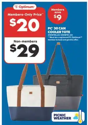 Real Canadian Superstore PC 30 CAN COOLER TOTE offer