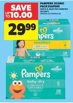 Real Canadian Superstore PAMPERS ECONO PACK DIAPERS SIZE N - 8, 58-200' S offer