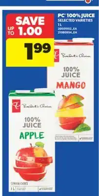 Real Canadian Superstore PC 100% JUICE, 1 L offer