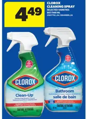 Real Canadian Superstore CLOROX CLEANING SPRAY, 887/946 ML offer