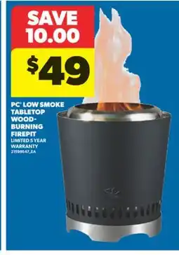 Real Canadian Superstore PC LOW SMOKE TABLETOP WOOD-BURNING FIREPIT offer