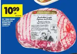 Real Canadian Superstore PC FREE FROM AUSTRALIAN BONELESS LAMB LEG offer