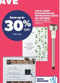 Real Canadian Superstore LIFE AT HOME OUTDOOR SOLAR, STRING PATIO LIGHTS OR LANTERNS offer