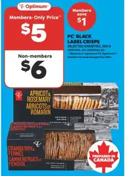 Real Canadian Superstore PC BLACK LABEL CRISPS, 150 G offer