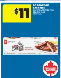 Real Canadian Superstore PC BBQ PORK BACK RIBS, 500 G offer