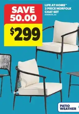 Real Canadian Superstore LIFE AT HOME 3 PIECE NORFOLK CHAT SET offer